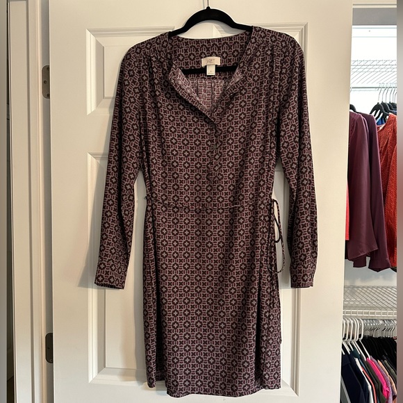 LOFT Purple Long Sleeve Dress NWOT - Picture 1 of 5